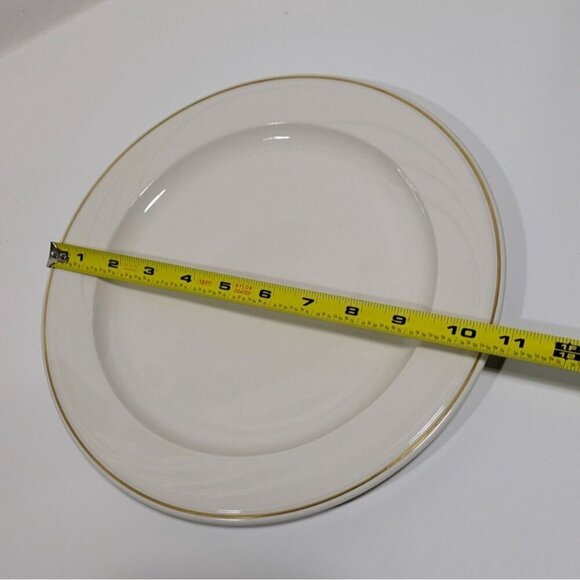 Syracuse China White Ceramic Plate Gold Trim Elegant Design Dinnerware - Picture 4 of 5